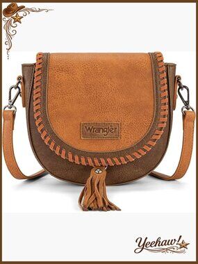 Flap Saddle Bag Crossbody Boho Purses with Tassels Vegan Leather